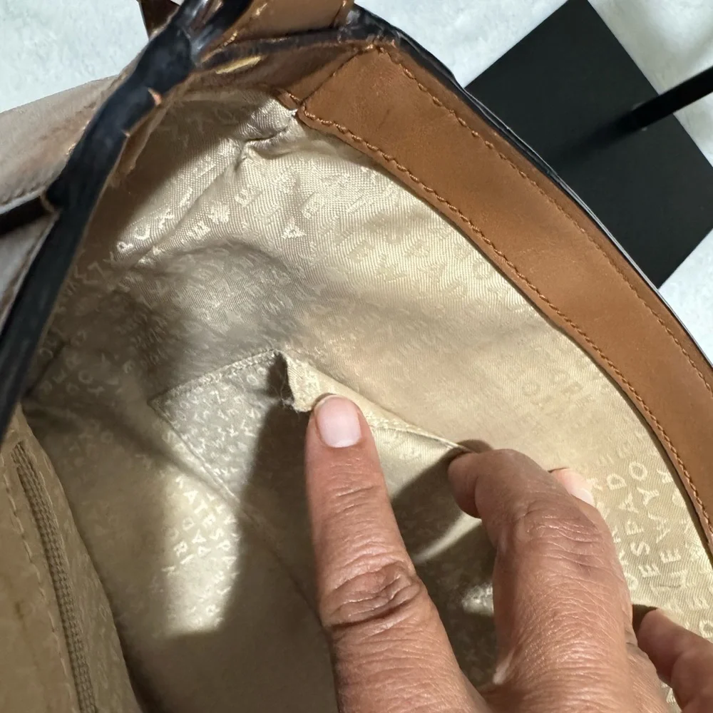 Kate Spade Tan Satchel with Pink Strap